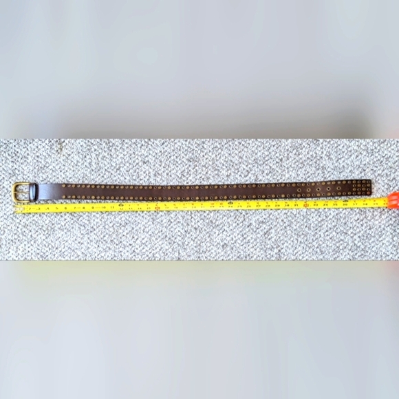 Unisex Bronze Studded Brown Belt - Picture 6 of 10